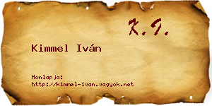 Kimmel Iván névjegykártya